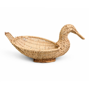 Duck-Shaped Wicker Basket