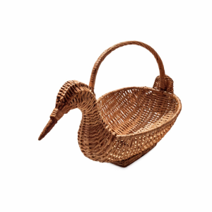 Duck-Handled Wicker Basket