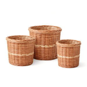 Set of 3 Premium Wicker Buckets