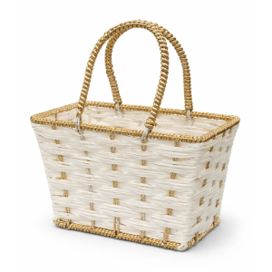Ivory Luxe Tote Basket